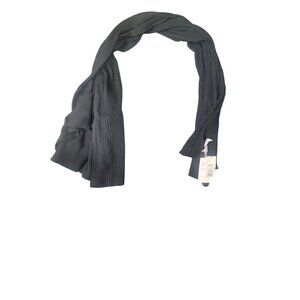 Black Ribbed Scarf Made From 90% Recycled Polyester  One Size